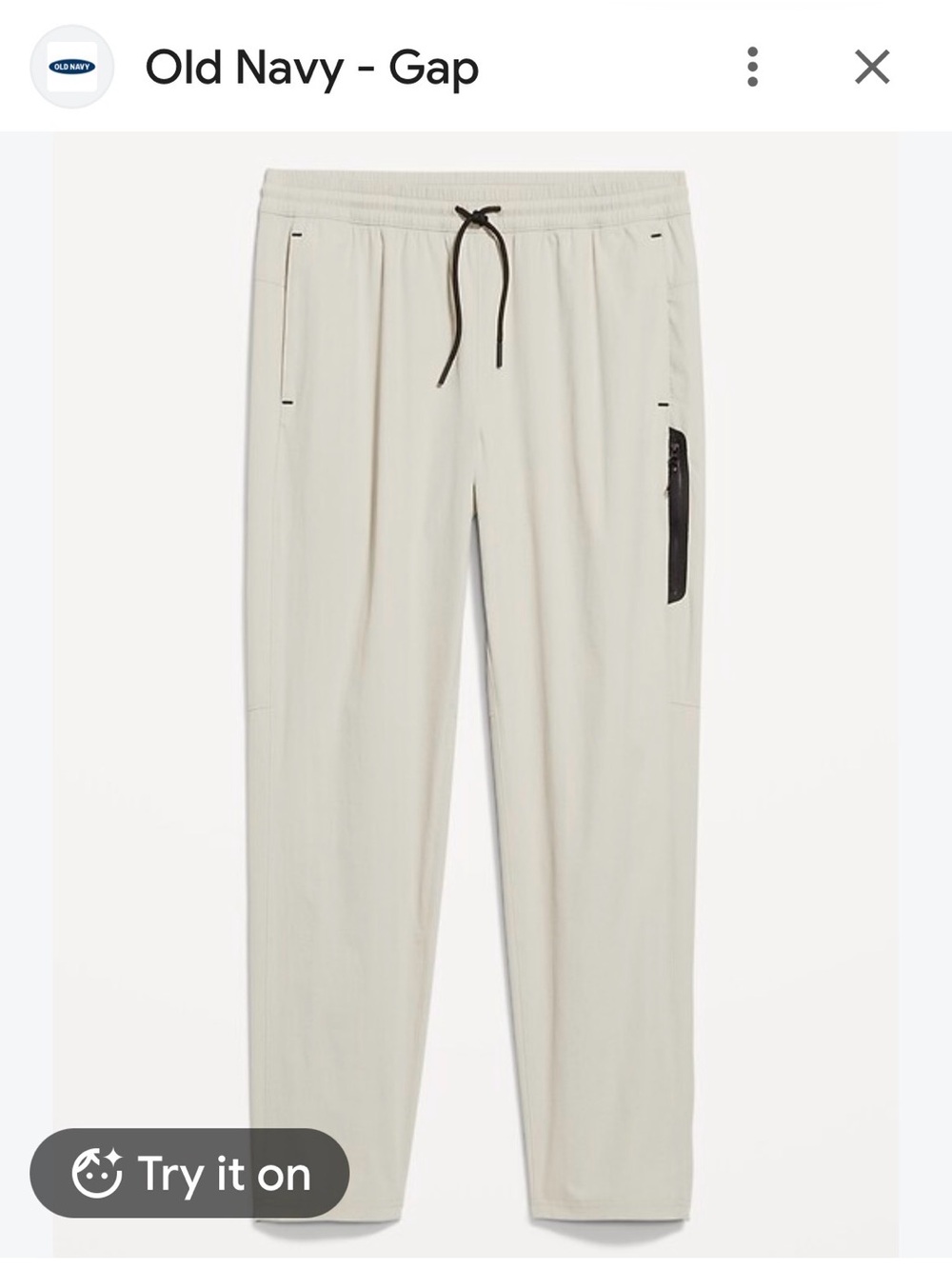 Old Navy Men's Cream Joggers with Black Trim